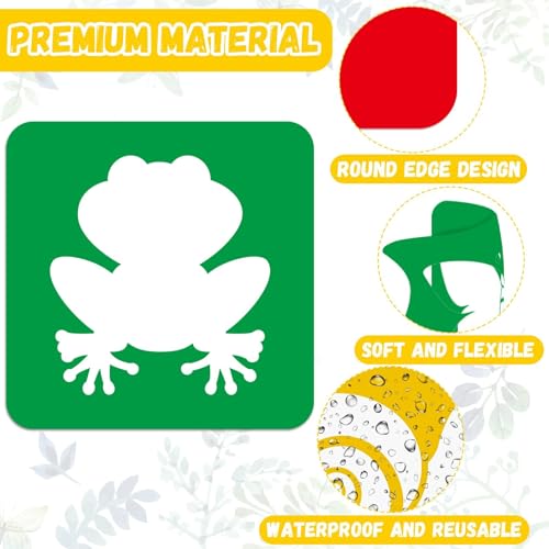 36pcs Spring Summer Drawing Stencils for Kids 8 Inch Sidewalk Chalk Stencils Painting Large Washable Reusable Garden Themed Primary Shape Template for Kids Toddlers Preschool Back to School - style: Spring