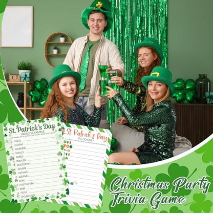 COCHIE St. Patrick's Day Party Games for Adults Family Office Large Groups, Saint Patrick Words Pictionary Game, Riddle Games, Word Scramble Game Classroom Activities - Answer Key (St. Patrick's) - style: St. Patrick's