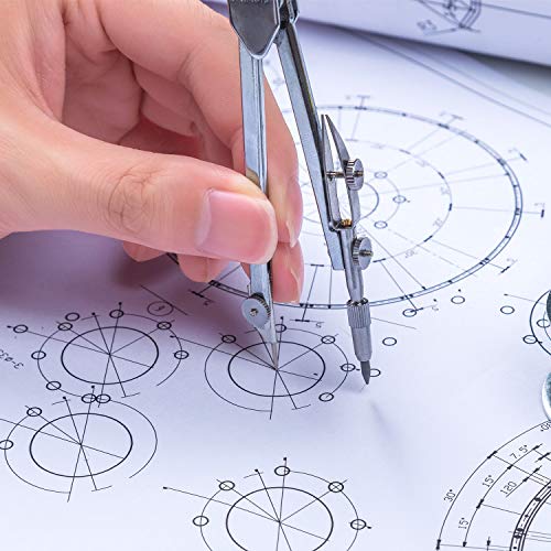 Drawing Compass and 6 Inch Protractor, Student Geometry Math Set - color: Clear