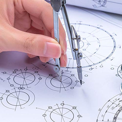 Drawing Compass and 6 Inch Protractor, Student Geometry Math Set - color: Clear