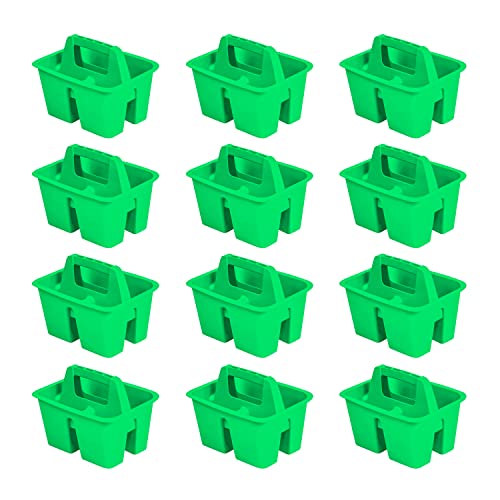 Storex Mini Classroom Caddy, Multipurpose Classroom Organizer with Handle, Green, 12-Pack (01064U12C) - color: Green