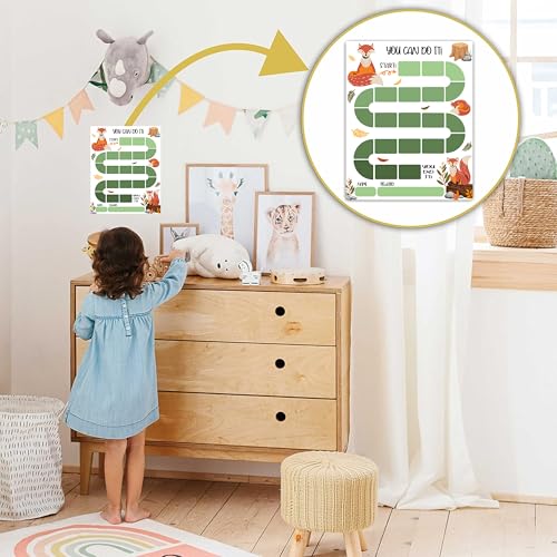 Fox Theme Reward Chart for Kids, 20 Behavior Charts with 432 Stickers, Responsibility & Incentive Chart for Toddlers, Kids and Teens – A02 - style: Fox