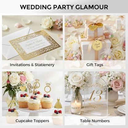 BOOKNOW 27 Sheets Metallic Gold Cardstock Paper, A4 Gold Glitter Paper for Card Making, Back to School Supplies, 90lb/250GSM