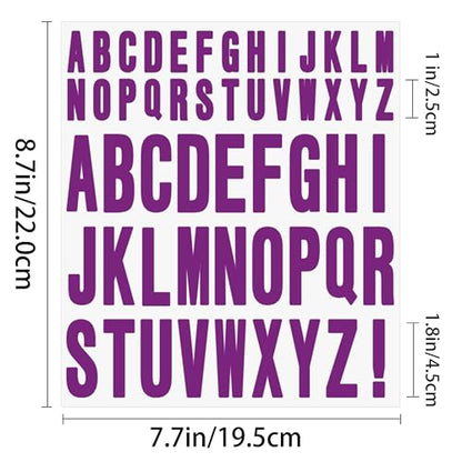 Letter Stickers 636 Pcs Alphabet Sticker,1 inch 2 inch Self Adhesive Vinyl Letter Stickers Aesthetic Waterproof Decals for Scrapbooking Water Bottles Cup Mailbox Poster Bulletin Board (12, Purple) - color: Purple