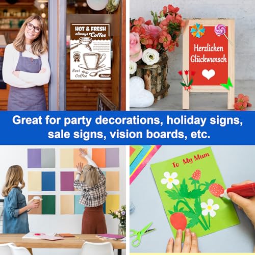 30 Pcs Poster Board Colorful Paper 12x18, ROOKEA Vision Boards Bulk Blank Graphic Display Posterboard Card Paper for Arts Craft Projects Drawing Scrapbooking - size: 12" x 18"