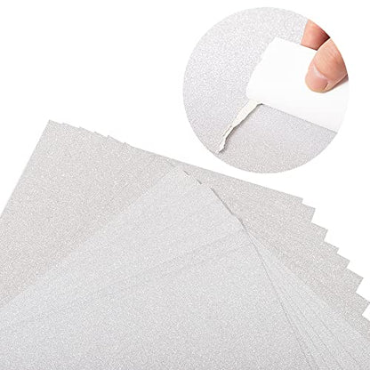 20 Sheets Glitter Thick Paper Cardstock Blank, 8.5 x 11 inches, Silver | For DIY Birthday, For Wedding Party Supplies, Invitation Cards Making - color: Silver
