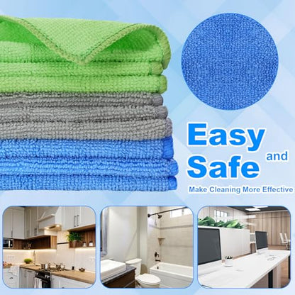 Tanlade Cleaning Cloth Dry Erase Cloth Cleaning Rags Reasonable Kitchen Towels Microfiber Towels Cars Wash(6 x 6 Inch,Gray/Green/Blue,30 Pcs) - color: Gray/Green/Blue, size: 6 x 6 Inch