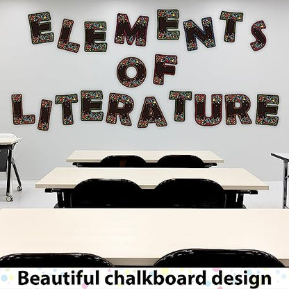 150 PCS Large 7" Bulletin Board Letters Set,Black Confetti Classroom Alphabet Cutout Letter for Bulletin Board Display Home School, A Great Helper to Inspire Students' Learning Interest - style: Confetti