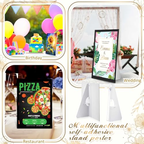 Marspark Poster Stand Self Stick Easel Back Poster Board Stand Convenient Peel and Stick Self Adhesive Easels Display Cardboard Sign (10 Inch,White,12 Pack) - color: White, size: 10 Inch