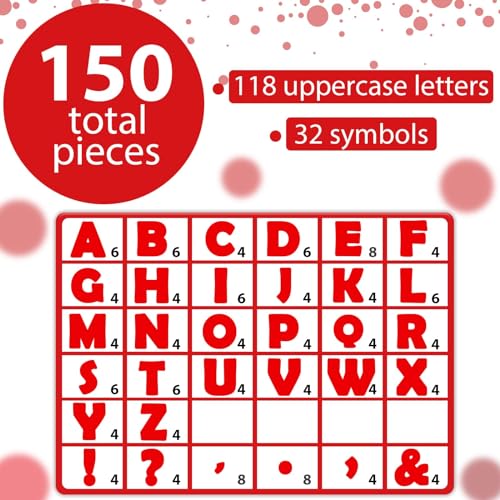 Qyeahkj 150 PCS Large 6" Font Letters and Punctuation Set, Red Classroom Alphabet Cutout for Bulletin Board Display Home School Class Decoration, A Great Helper to Inspire Students' Learning Interest - style: Vibrant Red