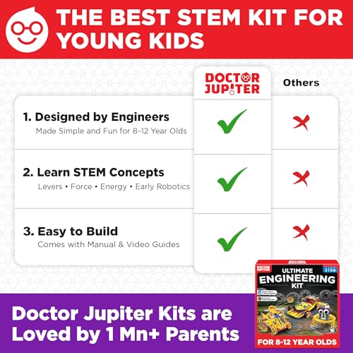 Doctor Jupiter Ultimate Engineering Kit | STEM Toys for Ages 8-13 | Science Kits for Kids | Birthday Gift Ideas for Boys & Girls 8-9-10-11-12-13 Year Old | DIY Educational Projects - style: Ultimate Engineering Kit: 8+