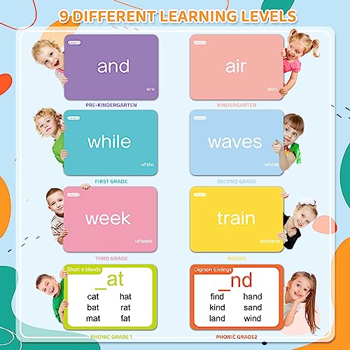 712 Sight Words/Phonics Flash Cards, Dolch & Fry High Frequency Site Words, Learn to Read CVC Blends, Short/Long Vowel Sounds, Flash Cards Games for PreK Kindergarten 1st 2nd 3rd Grade, Kids 4-10 - style: 712 Sight Words