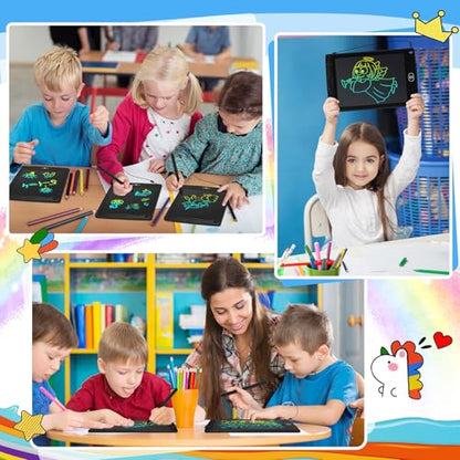 Zhehao 48 Pieces LCD Writing Tablet for Kids 8.5 Inch Doodle Pads Bulk Erasable Drawing Doodle Board Drawing Pads Learning Toy for Valentine Easter Gift Boys Girl Age 3-10(Black) - color: Black