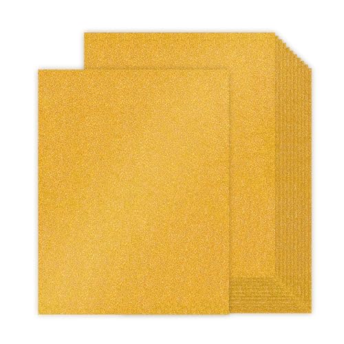 30 Sheets Gold Glitter Cardstock 8.5 x 11 Inches, 92lb/250gsm No Shed Sparkling Card Stock Paper for Card Making, DIY Crafts, Scrapbooking, Compatible with Cricut, Party Decorations, School Supplies - color: Gold