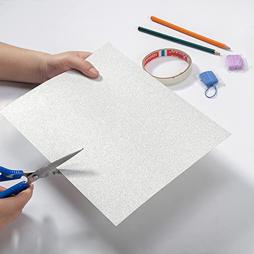 20 Sheets Glitter Thick Paper Cardstock Blank, 8.5 x 11 inches, Silver | For DIY Birthday, For Wedding Party Supplies, Invitation Cards Making - color: Silver