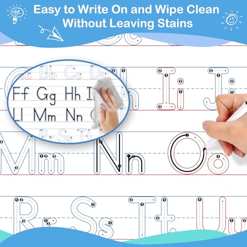 Aizweb Handwriting Practice Dry Erase Board,9" x 12" ABC Alphabet Letter Tracing for Kids Ages 3-5 Writing Small Whiteboard,Pre k Toddler Preschool Kindergarten Learning Activities,Homeschool Supplies - style: Alphabet