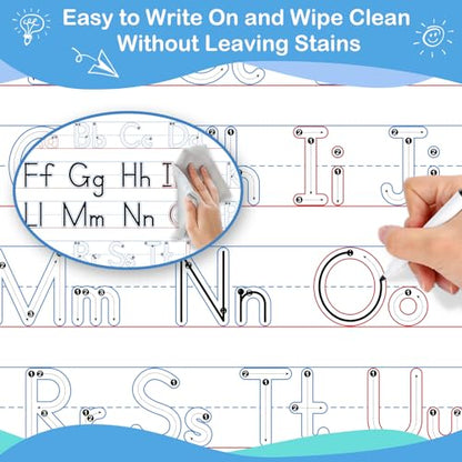 Aizweb Handwriting Practice Dry Erase Board,9" x 12" ABC Alphabet Letter Tracing for Kids Ages 3-5 Writing Small Whiteboard,Pre k Toddler Preschool Kindergarten Learning Activities,Homeschool Supplies - style: Alphabet