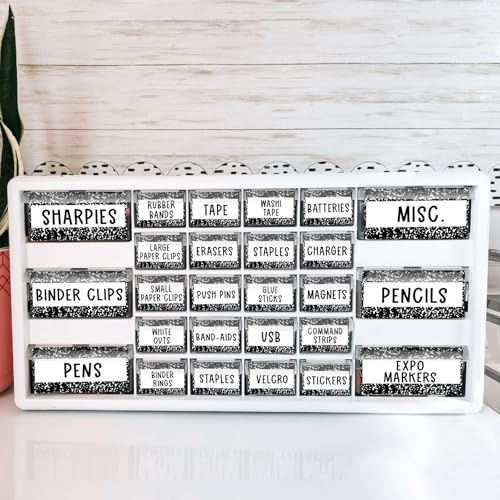 42 Pieces Teacher Toolbox Labels Tool Box Storage Label Classroom Supply Decor for Back to School Teachers Classroom Organization (Composition) - style: Composition book