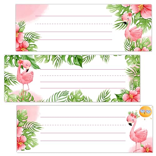 Name Tags for Classroom Desks, Flamingo Theme Students Name Plates, Tropical Name Labels for School Classroom Students Desks Teaching Supplies, Back to School Classroom Decor, 30 Pack (12) - style: Flamingo