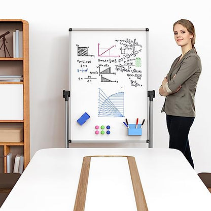 Double Sided White Board with Stand - 40x28 Portable Whiteboard Easel with Height Adjustable & 360° Rotation for Home Office Classroom, Standing Dry Erase Board for Presentation - size: 28"W x 40"H