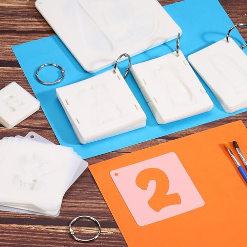 PATIKIL 2.5" Letter Number Stencils, 42Pcs Rectangle Reusable Letter and Number Stencil Templates for Painting on Wall Wood Fabric Signage, Uppercase Letter Style - size: 2.5 Inch