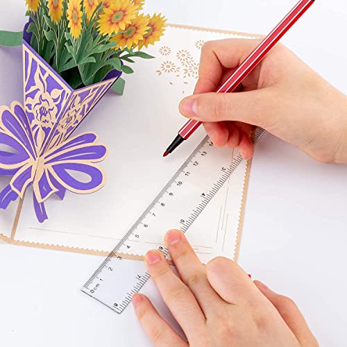 LUTER 10 PACK Clear Plastic Ruler 20cm 8inch Straight Ruler Transparent Plastic Ruler Kit Measuring Tool for Student School Office