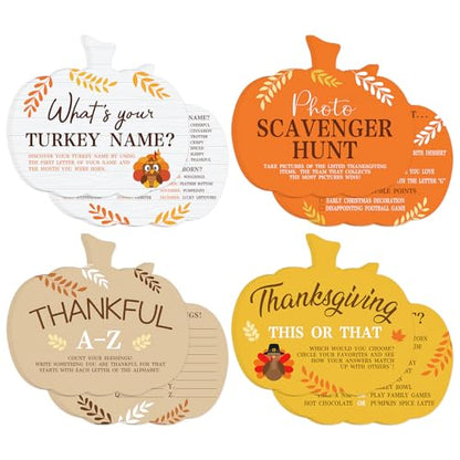 COCHIE Thanksgiving Games for Family Party Adults Office Large Groups, What is Your Turkey Name Games, Autumn Photo Scavenger Hunt Game, Fall This or that Classroom Activities (Pumpkin) - style: Pumpkin