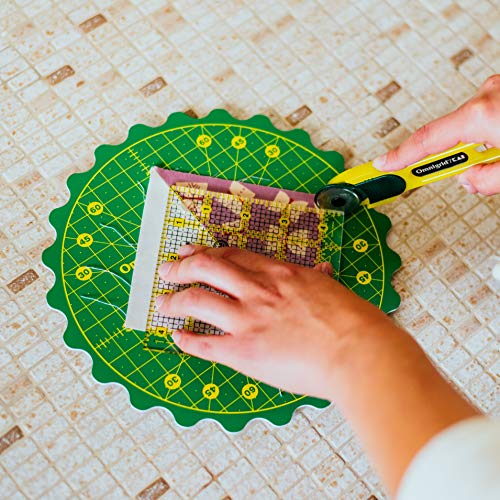 Omnigrid 360 Rotating Self-Healing Cutting Mat, 8 Inch Precision Fabric Cutting Mat with Durable Surface for Quilting, Sewing & Crafts - style: 8"
