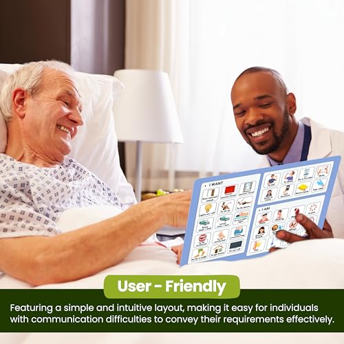 Plastic Communication Board for Non Verbal Adults, Picture Symbol Communication Cards for Aphasia, Stroke Patients, Hospital and Care Home use