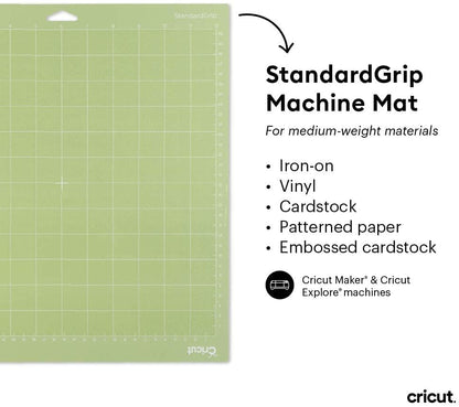 Cricut StandardGrip Machine Mats | 12" x 12" | 30 Count Bulk Pack - Compatible with Explore & Maker Machines - size: 12x12, style: 30 Count