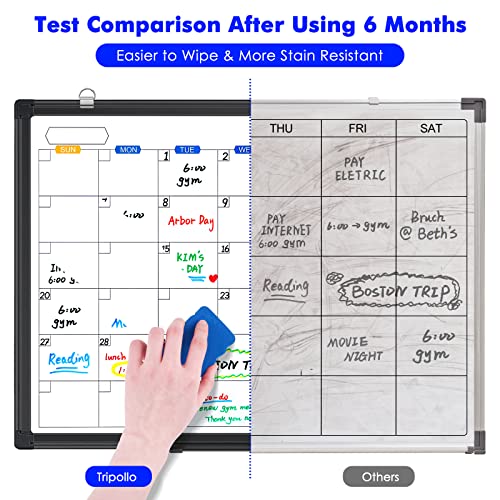 Magnetic Dry Erase Calendar Whiteboard 36" x 24" Aluminum Frame | Monthly planner board,wall mounted or hanging. Calendar design suitable for daily planning. Ideal for home, office, class - size: 36" x 24" Black Frame