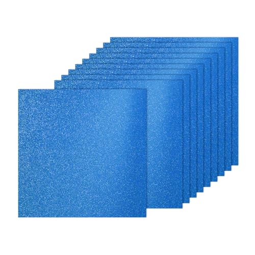 PATIKIL 20Sheets Blue Glitter Cardstock, 12x12In Glitter Paper Card Stock Shiny Scrapbook 250gsm Sparkly Paper Large Shimmer for Crafts Scrapbook DIY Art Wedding Party - color: Blue, size: 12x12In