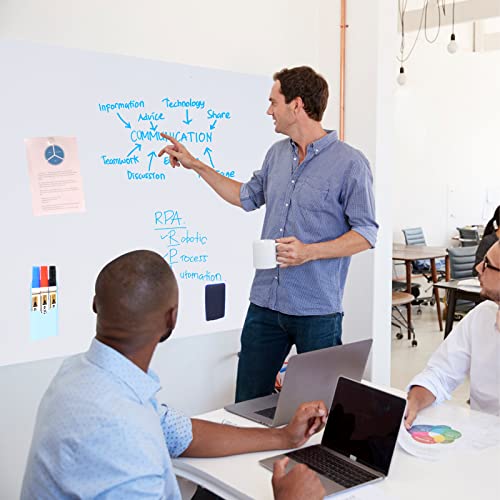 HAMIGAR Magnetic Whiteboard Contact Paper 36" x 48" Dry Erase White Board Sticker for Wall Stick on White Board Peel and Stick Wallpaper Adhesive Poster with Marker, Magnetic Eraser and Magnets - size: 36" x 48"