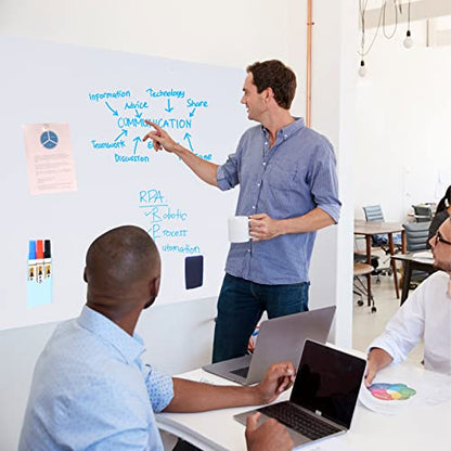 HAMIGAR Magnetic Whiteboard Contact Paper 36" x 48" Dry Erase White Board Sticker for Wall Stick on White Board Peel and Stick Wallpaper Adhesive Poster with Marker, Magnetic Eraser and Magnets - size: 36" x 48"