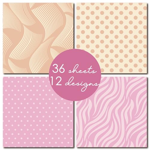 12x12 in Pastel Easter Scrapbooking Cardstock Decorative Paper - 36 Sheets - for Card Making Journaling Planner Origami Background Scrapbook Paper Scrapbook Materials Supplies