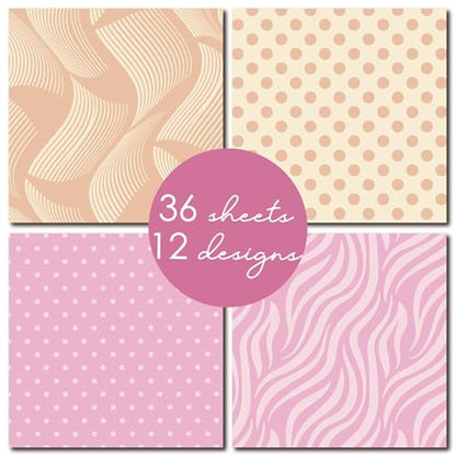 12x12 in Pastel Easter Scrapbooking Cardstock Decorative Paper - 36 Sheets - for Card Making Journaling Planner Origami Background Scrapbook Paper Scrapbook Materials Supplies