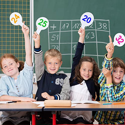 36 Sets 5x9 Inch Answer Dry Erase Paddles and 36 Black Marker Set Handheld Small Dry Erase Board Double Sided Auction Paddles Handheld Whiteboard for Classroom Voting Answering Auction Bidding