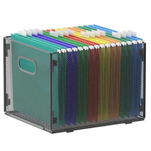 samstar Hanging File Organizer, Mesh File Folder Organizer File Crate File Cabinet Inserts Storage Box, Letter Size - size: 1 Pack