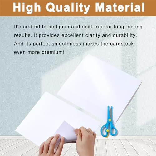 Silunkia 28 Sheets White Shimmer Cardstock 8.5 x 11 Printer Paper, 92lb Heavyweight Paper Card Stock for DIY Card Making, Greeting Cards, Wedding Invitations, Menus, School Crafts - color: White, size: 28 Sheets