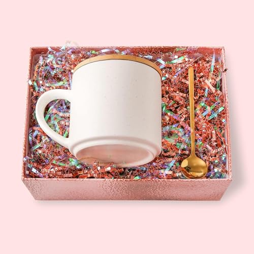 PAPER FAIR Metallic Iridescent Rose Gold Crinkle Cut Paper Shredded Filler, 5OZ Rosy Pink Gold Grass Raffia Tissue, Strands Shred Craft Bedding Cushion Paper, for Christmas Wedding Mothers Day Bridesmaid Engagement Gift Boxes Bags Retail Decoration - colo