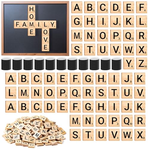 600 PCS Wooden Magnetic Letter, Wood Letter Magnets Tile for Fridge Refrigerator Wall - color: 600pcs Off White