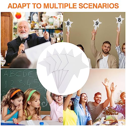 50 Pieces Star Shape Dry Erase Answer Paddles Handheld Double Sided Paddles Mini White Boards Small Dry Erase Board Auction Paddles for Students Teacher Classroom Bidding Voting Score Boards