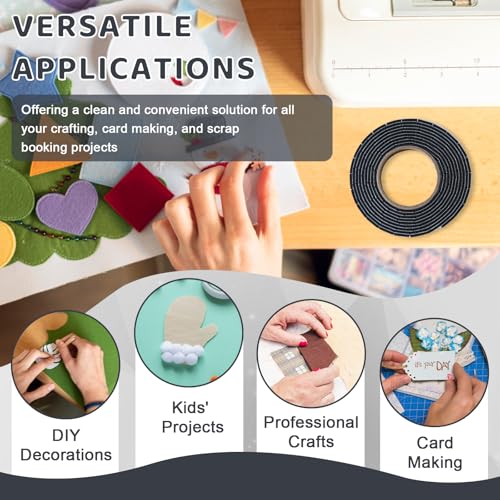 Double Sided Foam Tape Pre Cut 3/4 X 1/2 Inch EVA Foam Adhesive Squares Roll with Acrylic Storage Box 3D Foam Squares for Crafts Arts Sewing DIY Office Supplies (Tape+Box, Black) - color: Black, style: Tape+Box