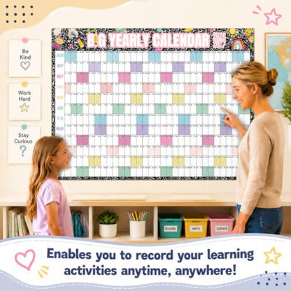 Thenshop 2026-2027 Dry Erase Wall Calendar Large 33'' x 44'' Big Academic Yearly Calendars for Wall Includes Laminated Calendar and Pins Marker for Schedule Planner Classrooms Home Office(Classic) - style: Classic