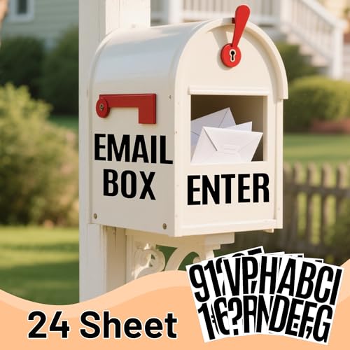 240 Pcs Letter Stickers Vinyl Mailbox Numbers and Letters, 24 Sheets Large Alphabet Number Stickers Self-Adhesive Waterproof Sticker Letters for Window Vehicle Bulletin Poster Board (Black, 5 Inch) - color: Black, size: 5 Inch