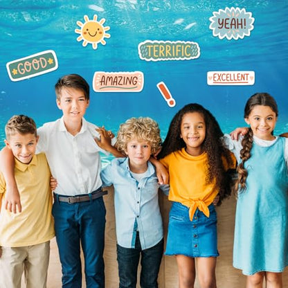 Mindsoft Bulletin Board Paper 48'' x 107'' Class Boards for Classroom Bulletin Boards Everyone is Welcome Classroom Board Decor Pillows Curtains Crafts(Underwater,1 Pc) - style: Underwater