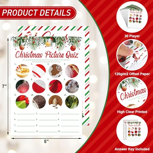 COCHIE 30 Players Christmas Party Games for Adults Family Office Large Groups, Xmas Parties Picture Quiz Game, Riddle Game, Christmas Word Search Games with Answer Key (Xmas Search) - style: XMAS Search