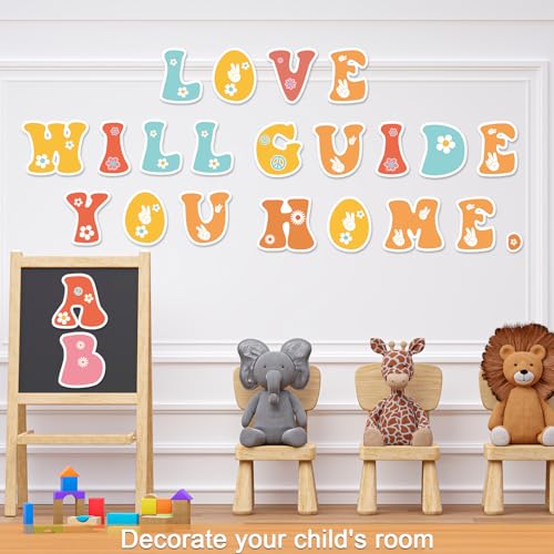 150 PCS Large 6" Font Letters and Punctuation Set, Groovy Party Hippie Boho Daisy Classroom Alphabet for Bulletin Board Display Home School, A Great Helper to Inspire Students' Learning Interest - style: Groovy