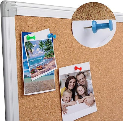 2-Pack Cork Board Bulletin Board 20 x 30 Inches, Silver Aluminium Framed Corkboard, Office Board for Wall Cork, Large Wall Mounted Notice Pin Board with 32 Pins - size: 2 Pack 20" x 30"