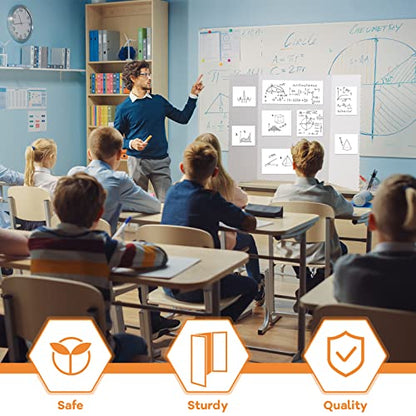 Henoyso 8 Pcs 36 x 48 Inch White Trifold Poster Board for Science Fair School Business Project Exhibition Large Tri Fold Presentation White Display Board Foldable Paperboard - color: White, size: 36 x 48 Inch